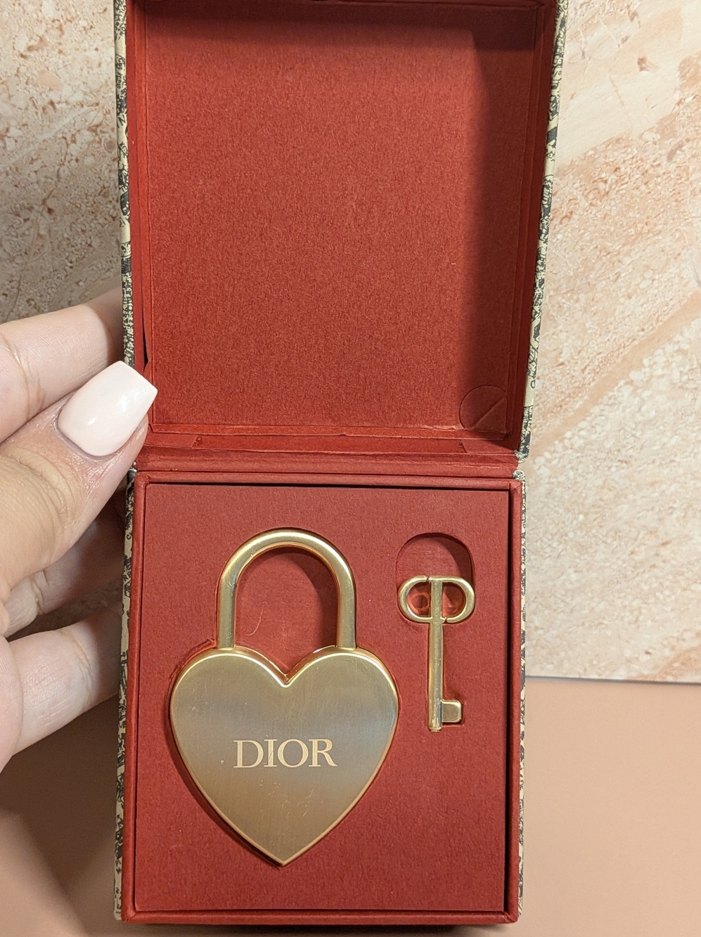 Christian Dior Heart Shape Locket And Key Set